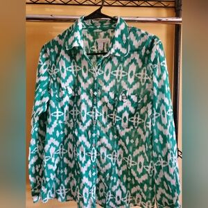 CHICO'S Button Down Shirt, Size:1 (M)